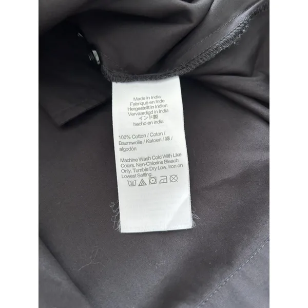 Madewell $138 Seamed Long-Sleeve Mini Shirtdress in Poplin Black Size 8 NV025 - Image 14