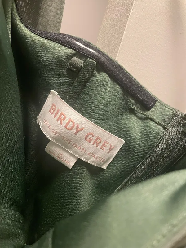 Birdy Grey Grace Dress Chiffon Olive with Slit - Image 7