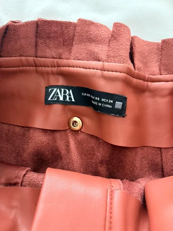 ZARA Pleated Skirt Mini Faux Leather - Image 5