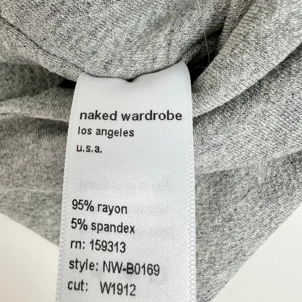 NEW Naked Wardrobe Tank Bodysuit Stretch Jersey Viscose Gray Scoopneck Large - Image 5