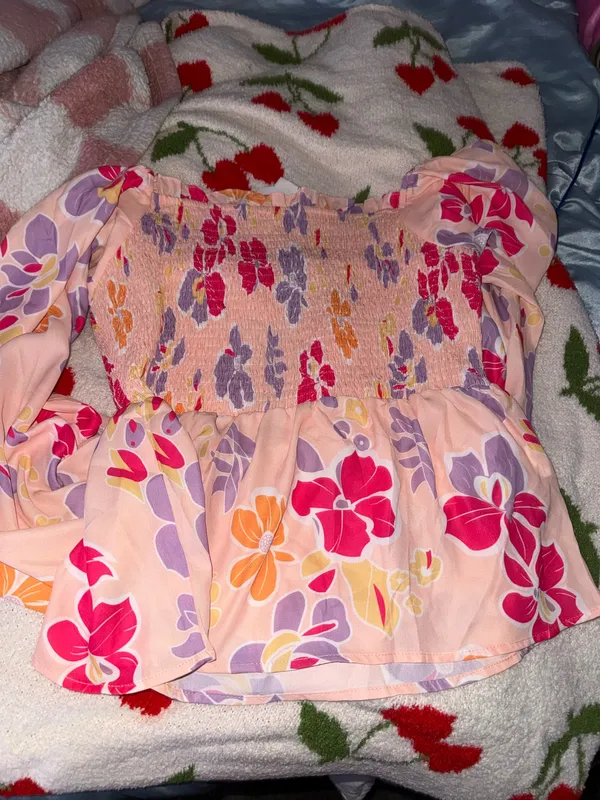 Long off the shoulder shirt Pink - Image 2