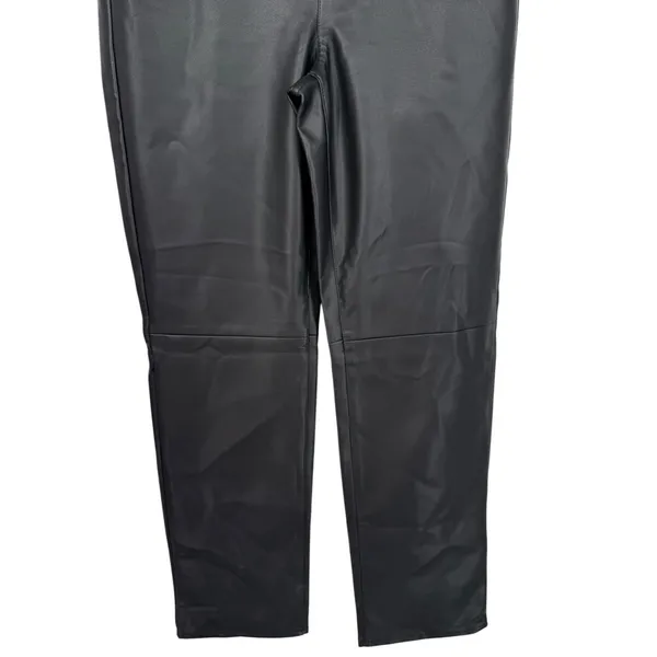 J.Crew Womens Faux Leather Nipped Straight Leg Pants Black Size 26 Minimalist - Image 9