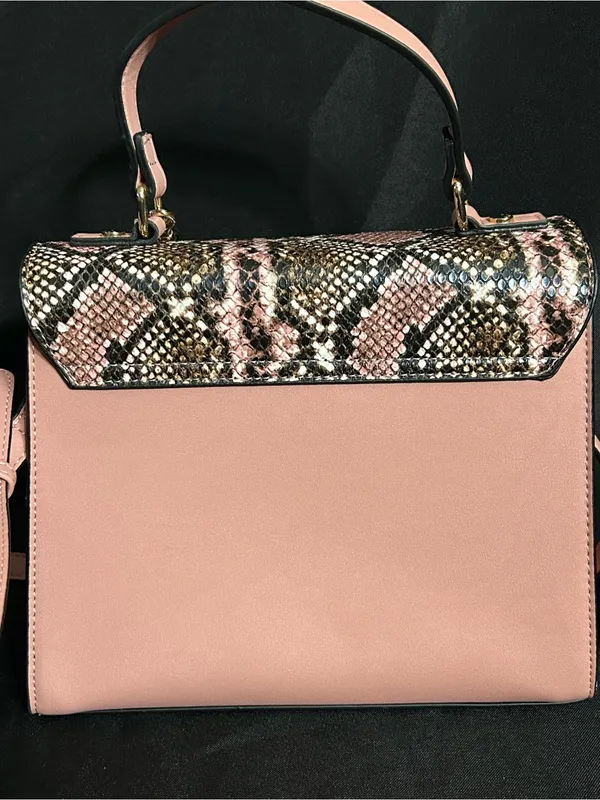 Dune London Pink Snake-Print Top Handle Crossbody Bag Sanitizer Holder NWOT - Image 2