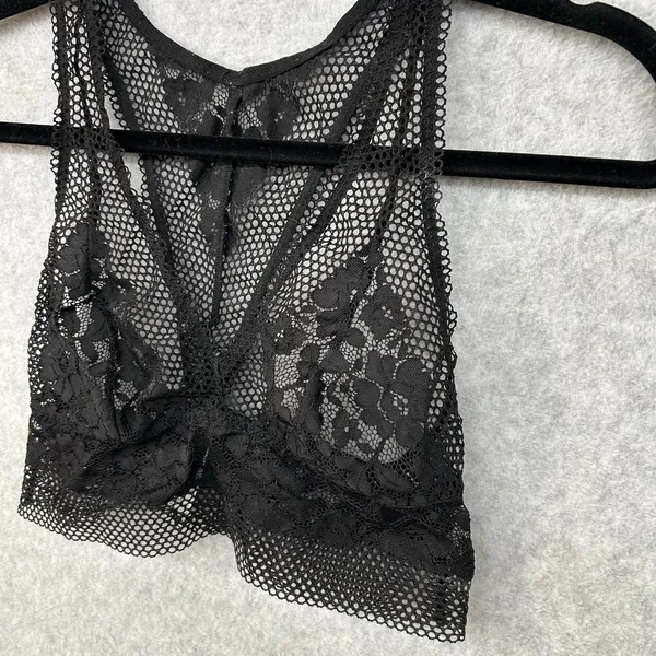 Adore Me Size M Womens Black Lace Wireless Unpadded Bralette 6K - Image 2