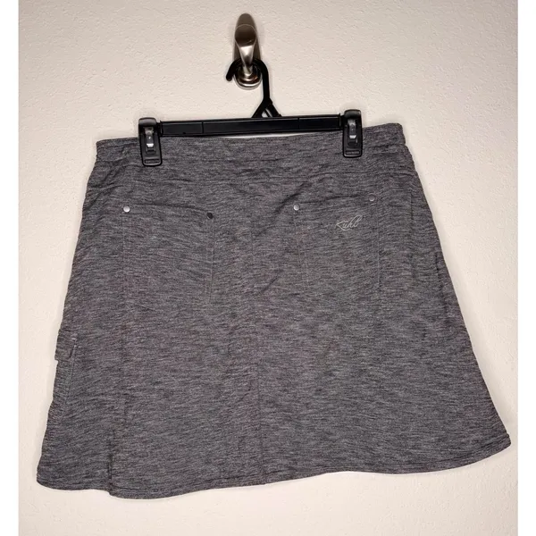 Kuhl Mova Skort Gray Heather‎ Cargo Hiking Active Skirt Drawstring gorpcore Sz L - Image 3