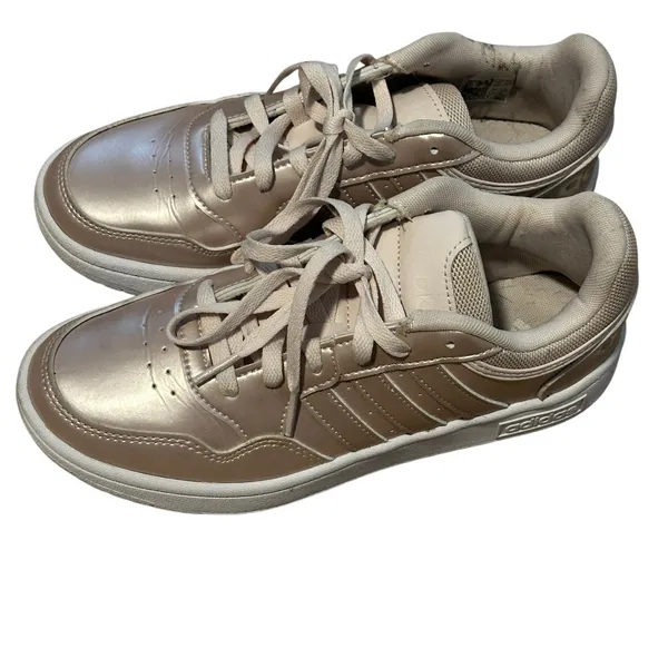 Adidas Hoops 3.0 Low Rose Gold 6.5 Women Metallic Sneakers Casual - Image 2