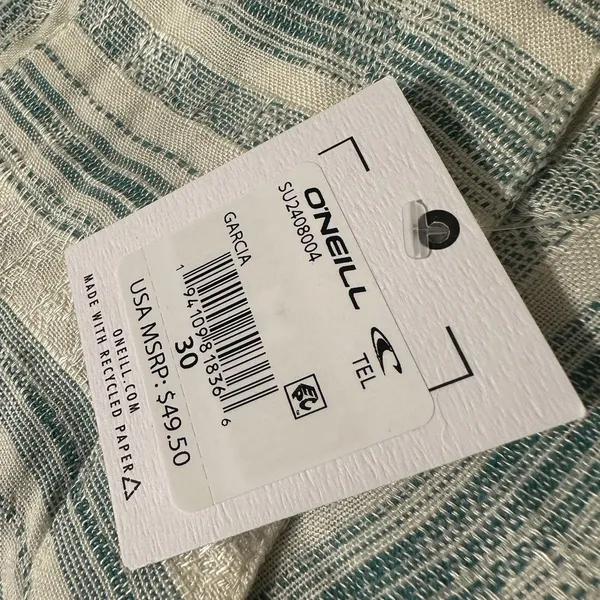O’Neill Embroidered Emerald Green Stripes Casual Garcia Shorts NWT - Image 10