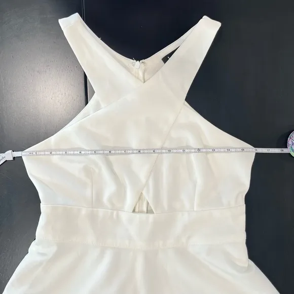 Lulus So Sophisticated White Cutout‎ Skater Dress MEDIUM - Image 8