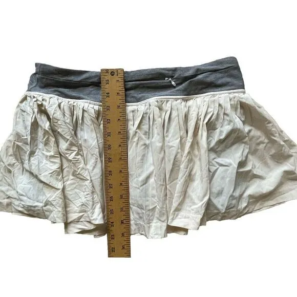 Lululemon Pleat to Street Skort White‎ Grey tennis skirt pleated Size 10 - Image 5