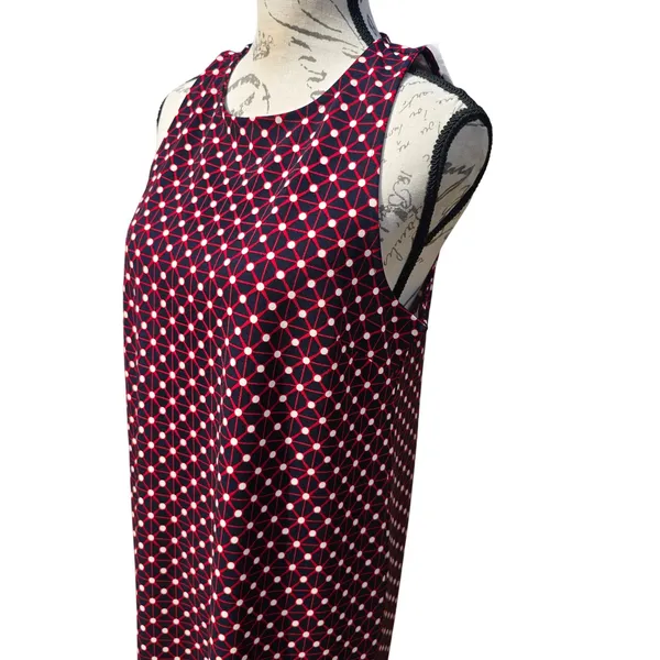Banana Republic NWT Womens‎ Navy Red Geometric Sleeveless Shift Dress Medium - Image 3