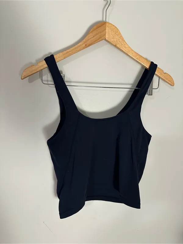 Quince Ultra-Form V-Neck Cropped Tank deep navy small - Image 4