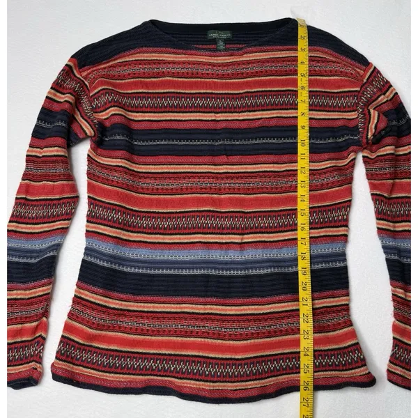 LRL Ralph Lauren Linen Wool Blend Sweater Top XL Aztec Serape Boho Indie Vintag - Image 2