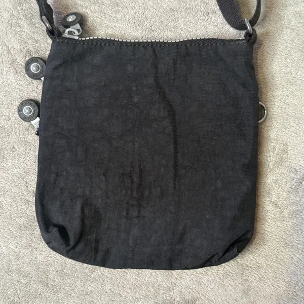 Kipling‎ Crossbody Bag Small Black Nylon Multi Zip Adjustable Strap Crinkled - Image 9