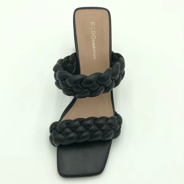 BCBGeneration FINAA Black Braided Block Heeled Sandals Size 10 - Image 8