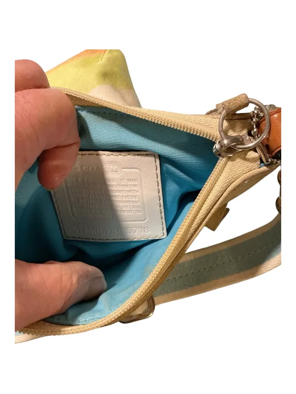 Vintage Coach Hampton Watercolor Stripe Swingpack Crossbody Bag 10718 Y2K Pastel - Image 5