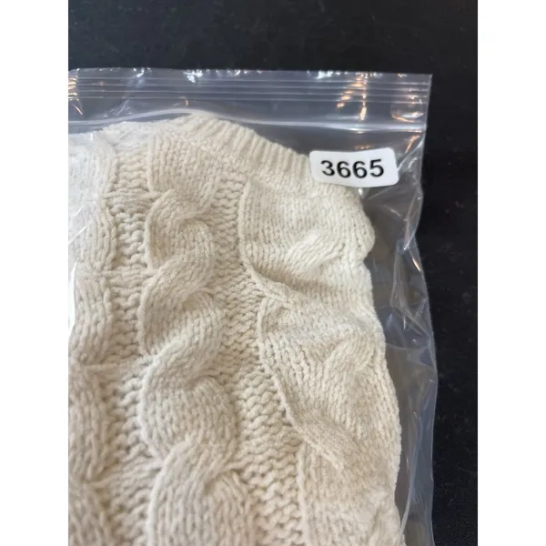 J. Jill Chenille Fisherman Cable Knit Tunic Sweater L Ivory Longline Pullover - Image 13