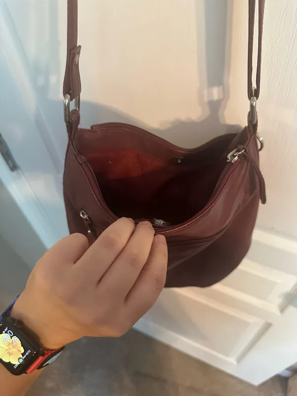 Purple leather purse Brown - Image 4