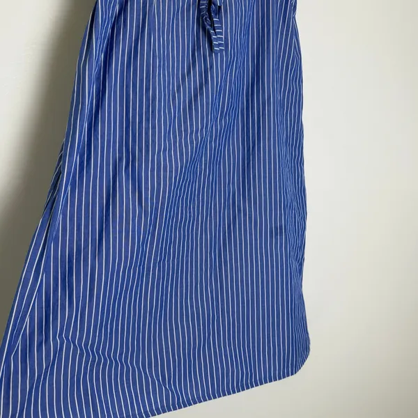 C&Company Blue White Striped Egyptian Cotton Empire Waist Sundress Large Comfort - Image 3