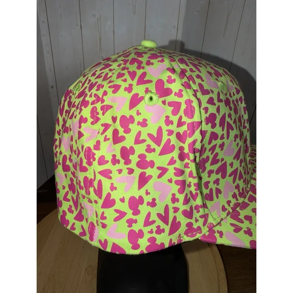 Disney Parks Mickey Ear Green‎ Cap Pink Hearts Graphic All Over Edge Collection - Image 4