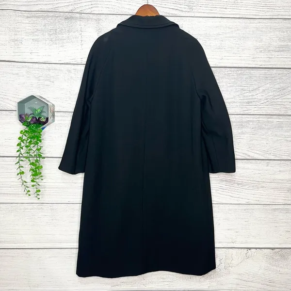 Vintage Black Wool Blend Winter Overcoat with Jeweled Buttons Size XL - Image 8