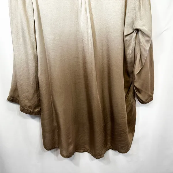 Prontomoda Giusy XL Top Ombre Silk Italy Quiet Luxury Old Money Dip Dye 1769‎ - Image 8
