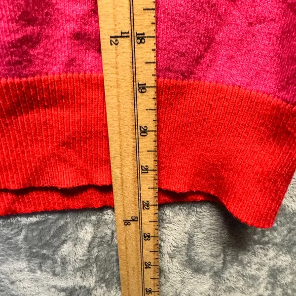2292 | THML Preppy Pink & Red Striped Raglan Sleeve Soft Knit Sweater Womens XS - Image 4