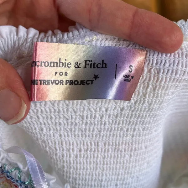 Abercrombie & Fitch For The Trevor Project Pride Strapless Midi Dress Size S - Image 8