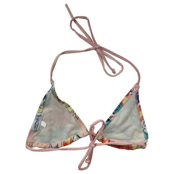 Ed Hardy Vintage 90s Love Floral Tattoo String Triangle Bikini Set Size Small - Image 3