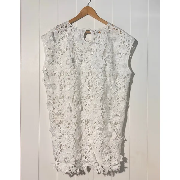 Borrowed & Blue Southern Living Lace Top Womens L/XL White Floral NWT - Image 3