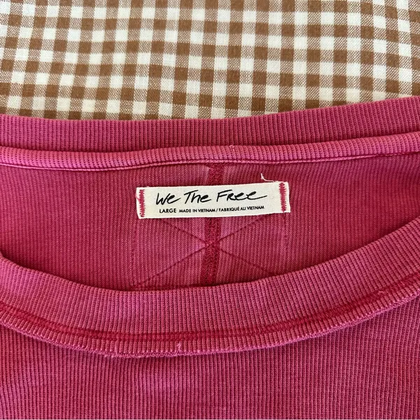We the free red ribbed long sleeve - Image 3