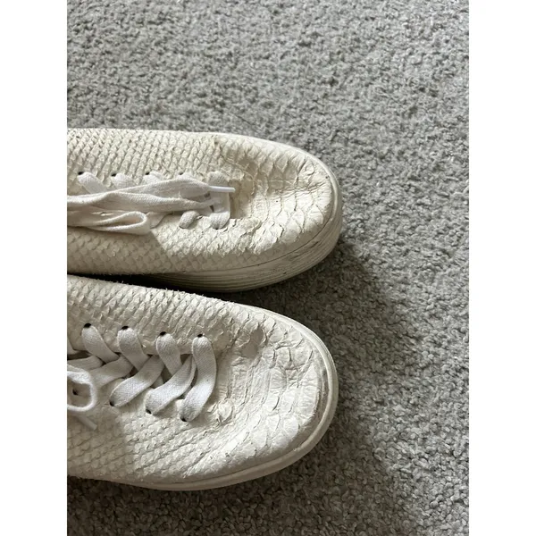 Pippy Snakeskin-Embossed Leather Platform Sneakers Sam Edelman Sz‎ 8 - Image 5