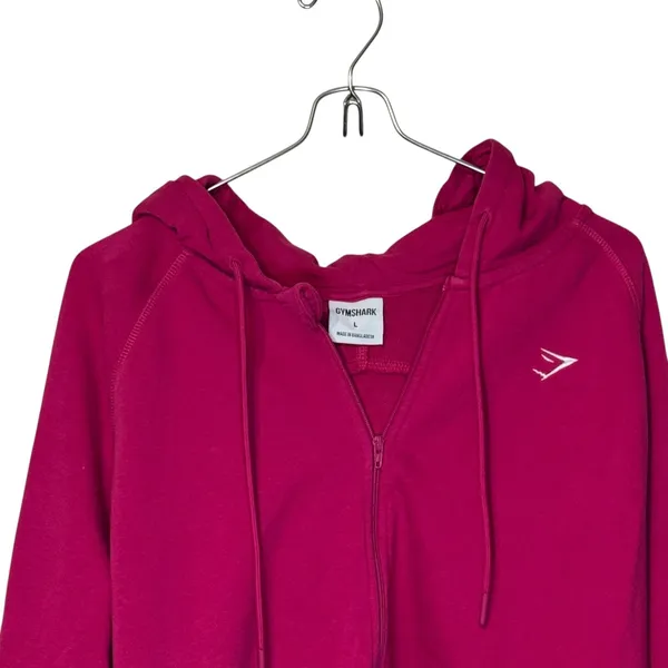 Gymshark Women's Jacket Full‎ Zip Training Hooded Fleece Athletic Gym Red Large - Image 2