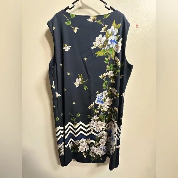 NEW Piero Moretti Navy Blossom Shift Dress Autumn Wedding Guest‎ Dress Plus Size - Image 12