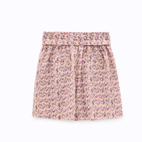 ZARA Printed High Waisted Paper Bag Shorts - Image 5