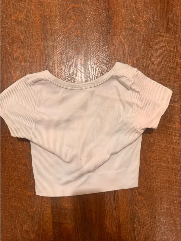 Garage White Crop Top - Image 2