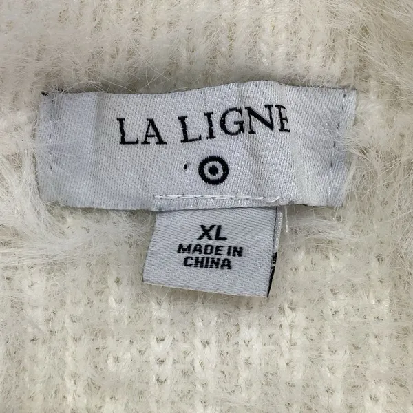 La Ligne Navy Blue and White Stripe Pullover Sweater‎ XL Oversized Crop-flaw - Image 2