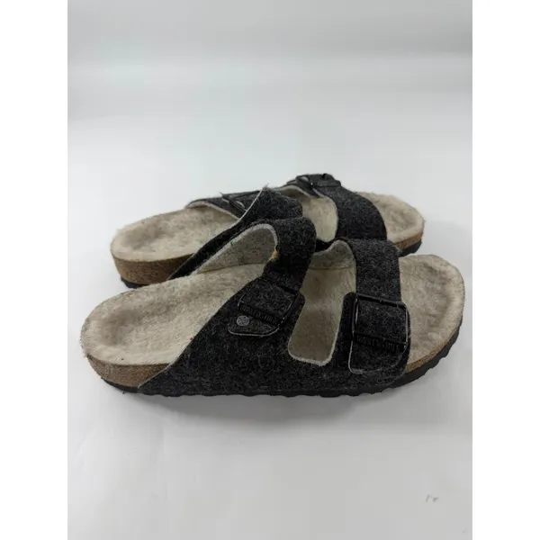 Birkenstock Arizona Shearling Anthracite Wool Felt Sandals 36 L5 Narrow Black - Image 2
