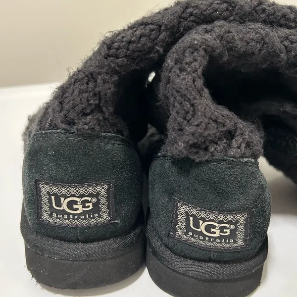 Ugg Lattice Cardy Knit Boots Black Size 7 - Image 5