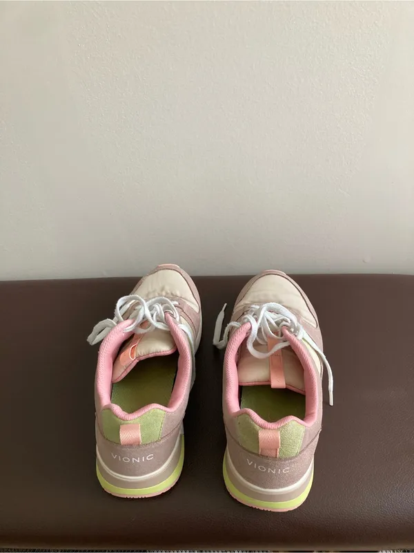 Vionic Blush Pink & Lime Green Accent Women's Sneakers - Image 8