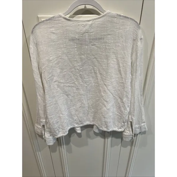 One X One Teaspoon White Cotton Cardigan Semi Sheer Gauze Beach Coastal Resort - Image 2