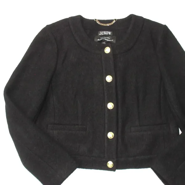 NWT J.Crew Louisa Lady Jacket in Black Italian Boiled Wool Blazer 8 - Image 3