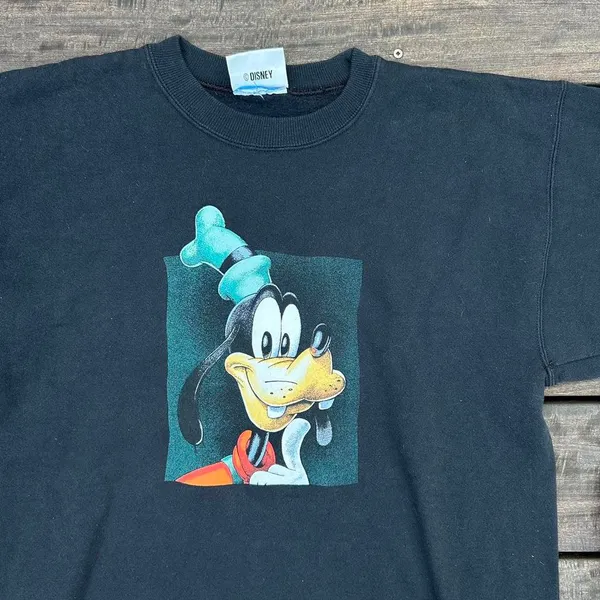Vintage Black Disney Goofy Graphic Crewneck Sweatshirt - Image 2