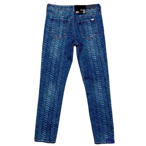 AX Armani Exchange J61 Super Skinny Capri Chevron Jeans Size‎ 26 NEW - Image 2