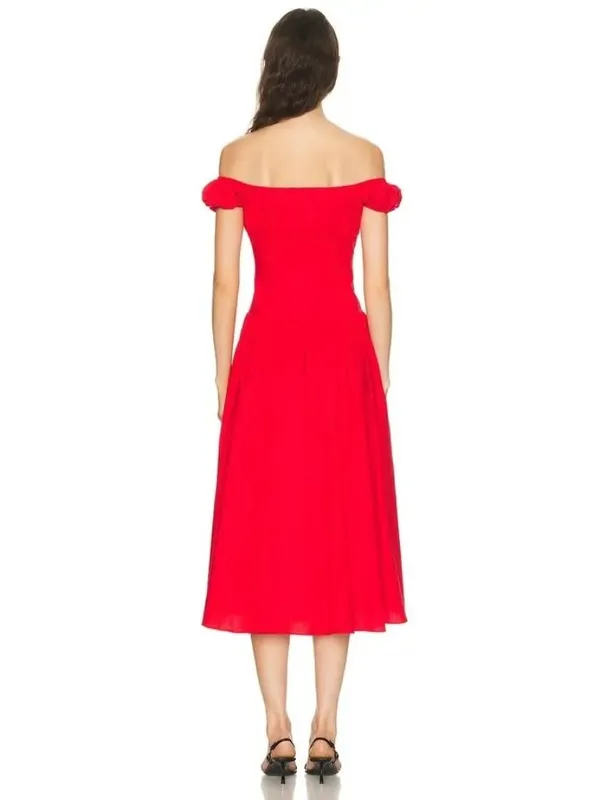 Caroline Constas Augusta Drop Waist Maxi Dress High Risk Red Womens Size XS - Image 4