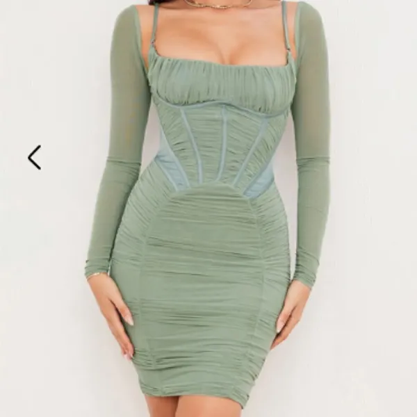 House of CB Freyja Green Gathered Corset Dress - Size L+‎ - Image 10