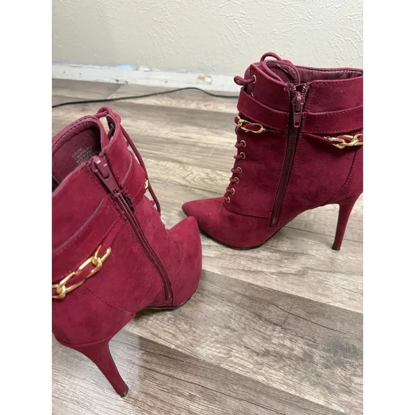 Shoedazzle Red Boots Women's Size 8 Preppy Clubwear Stiletto Heel Clubbing Shoe - Image 9