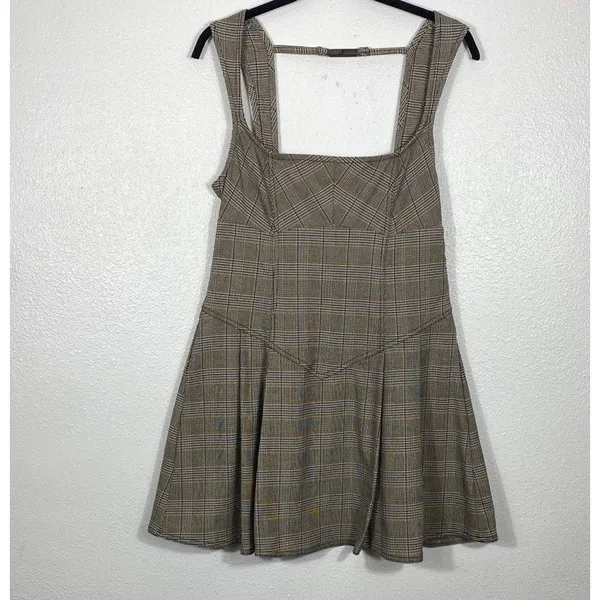 BDG Plaid Fit & Flare Mini Sleeveless Open Back Dress Size L - Image 15