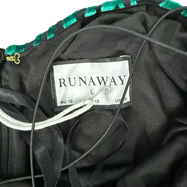 Runaway Lionell Emerald Green Zebra Stripe Backless Maxi Dress Sz 8 / L NEW Tags - Image 7