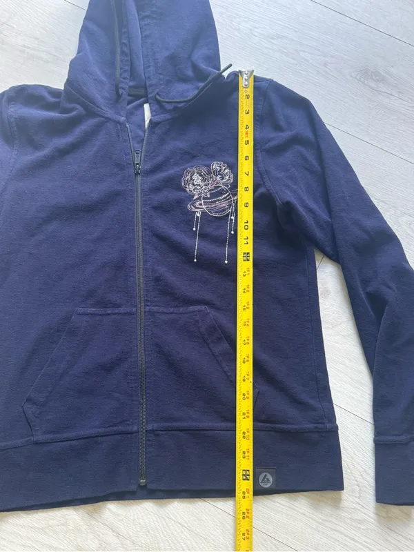 American Giant Full Zip, Embroidered Planet Sweatshirt Hoodie Navy Womens XL - Image 10
