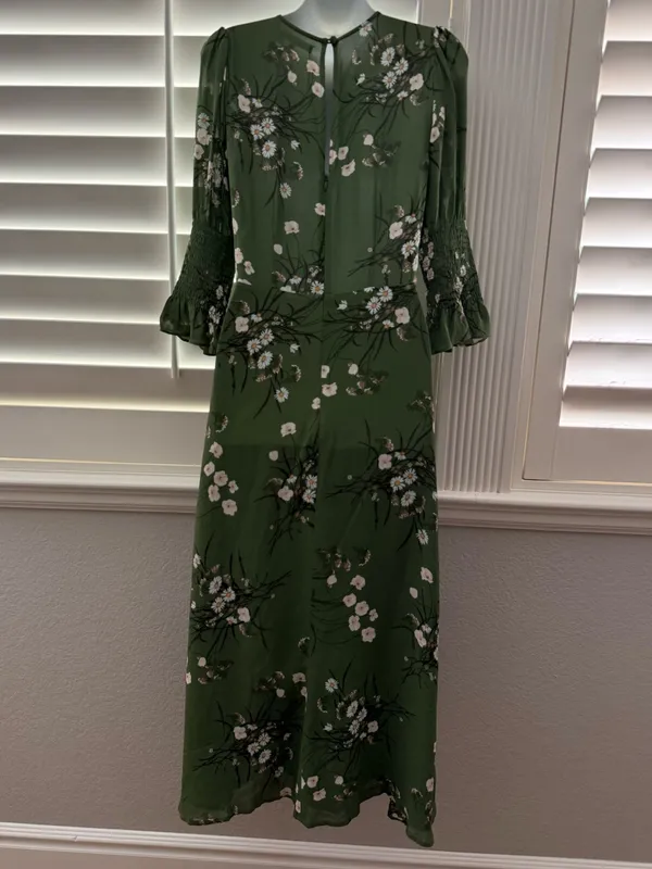 REFORMATION Carolena Midi Dress In Lomita Green Size 2 - Image 4